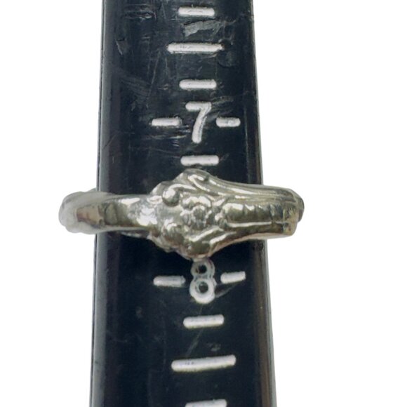 Antique British Silverware Ring Artisan Crafted from Silver Plated Bread Fork - Picture 9 of 14